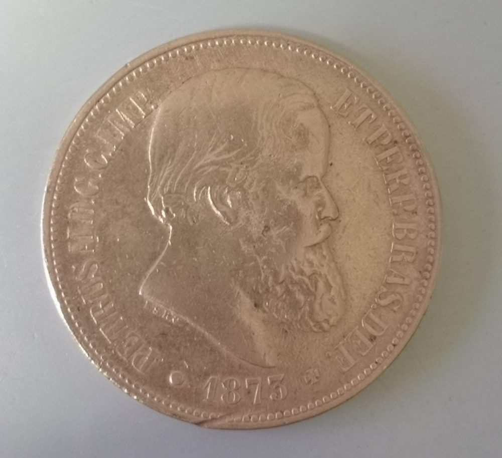 A 40 réis coin from 1873 - back