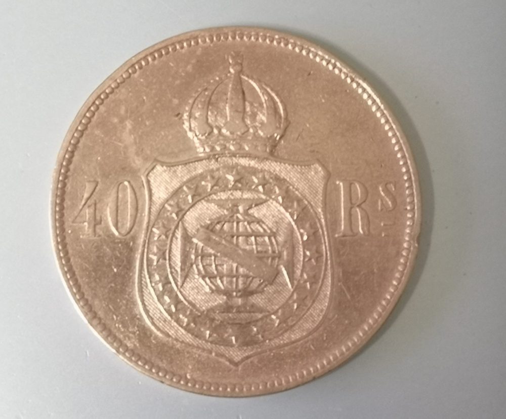 A 40 réis coin from 1873 - front